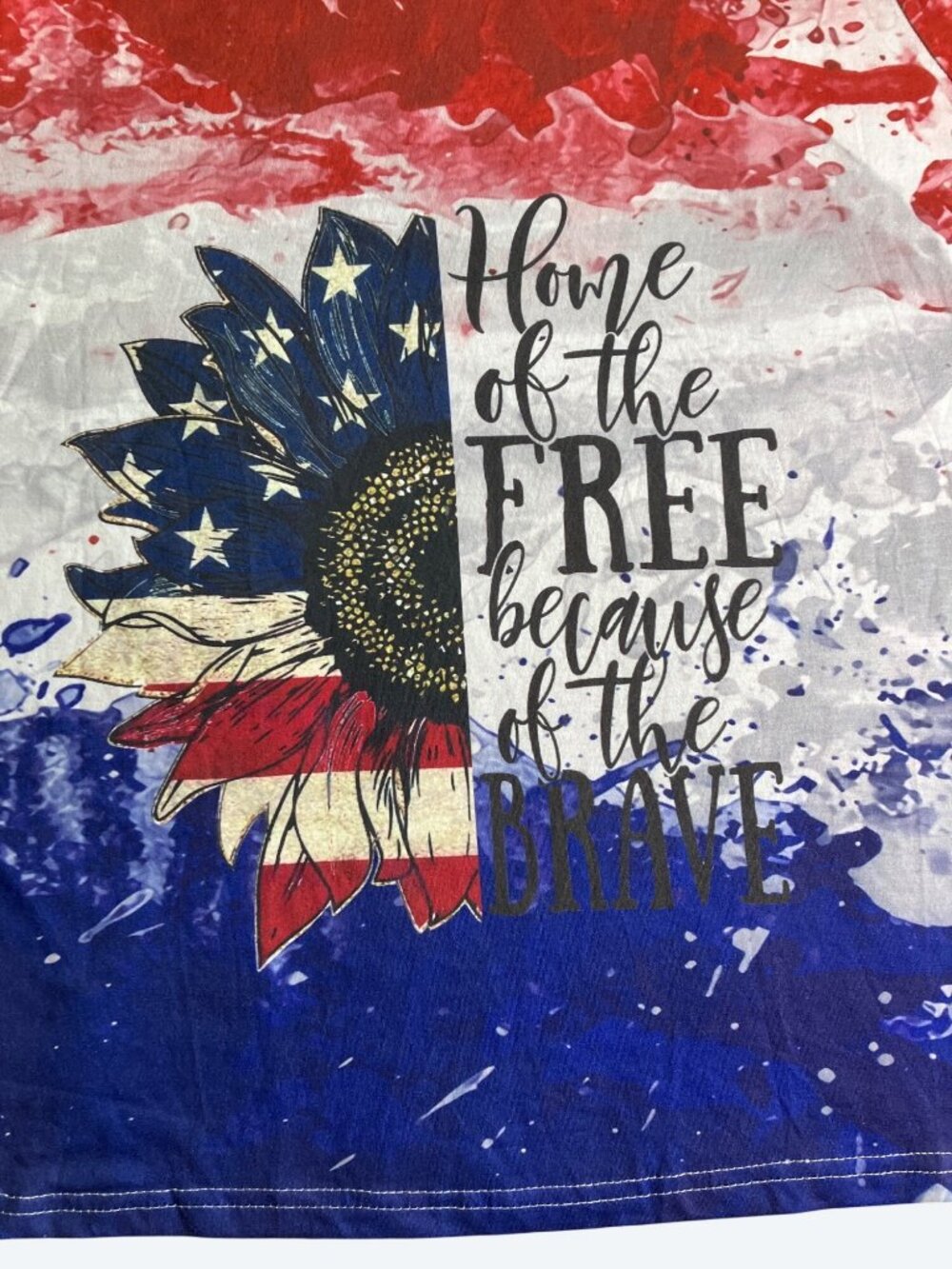 Patriotic Graphic Womens T-Shirt Home Of The Free Because Of The Brave 1XL - Picture 3 of 10